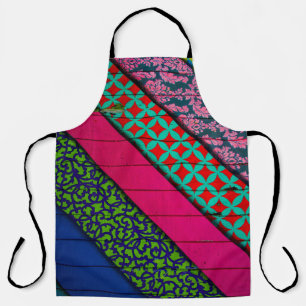Red and green garment apron