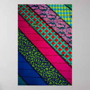 Red and green garment poster