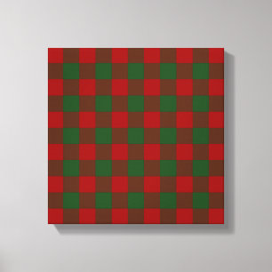 Red and Green Gingham Pattern Canvas Print