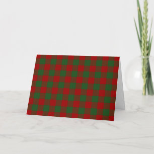 Red and Green Gingham Pattern Christmas Card