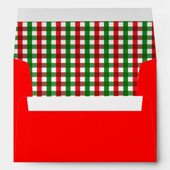 Red and Green Gingham Pattern Envelope (Back (Bottom))