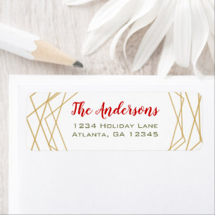 Red and Green Gold Geometric Christmas Holiday