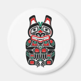 Red and Green Haida Spirit Bear Magnet