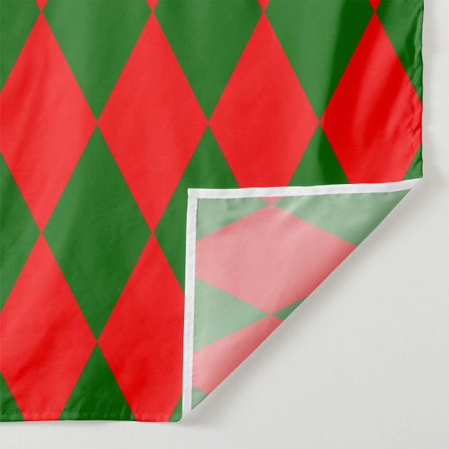 Red and Green Harlequin Checkered Design  Fabric (Creator Uploaded)