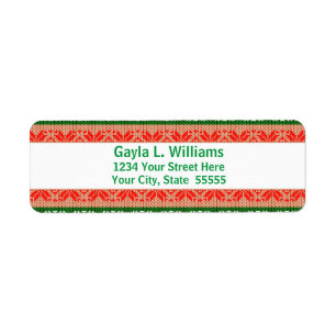 Red and Green Holiday Custom Return Address