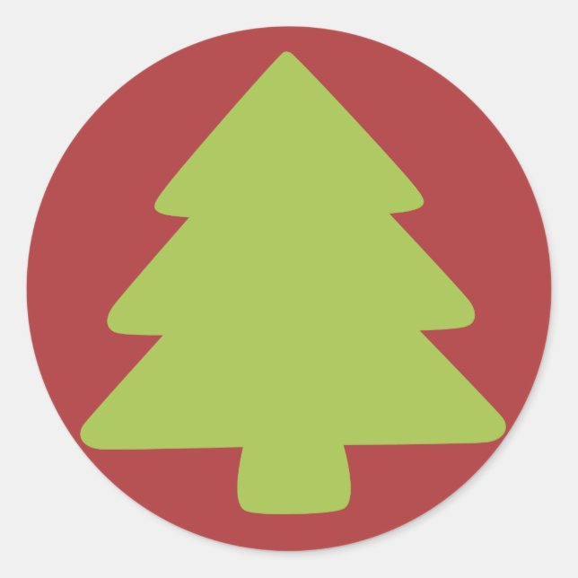 Red and Green Holiday Tree Sticker (Front)
