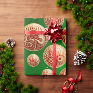 Red and Green Holiday Wrapping Paper