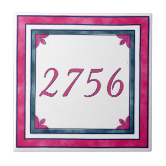Red and Green House Number Tile