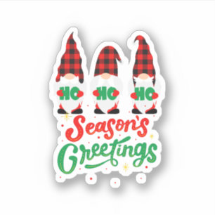 Red and Green Illustration Gnomes Merry Christmas