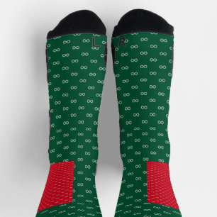Red and Green Infinity Festive Style Edition Socks