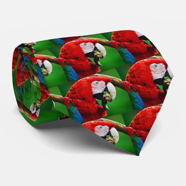 Red-and-green Macaw Tie (Rolled)
