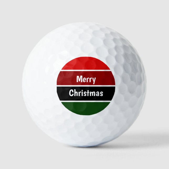 Red And Green Merry Christmas Golf Balls (Front)