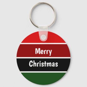 Red And Green Merry Christmas Keychain