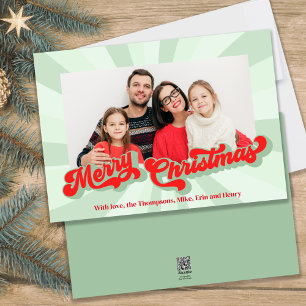 Red and Green Merry Christmas Photo  Holiday Card