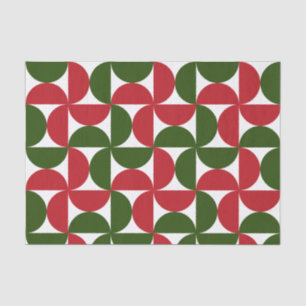 Red and Green Mid Century Modern Pattern Tissue Paper