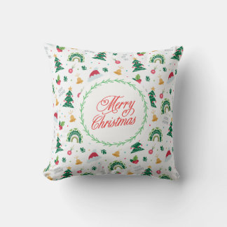 Red and Green Minimalist Christmas Pillow for Fest