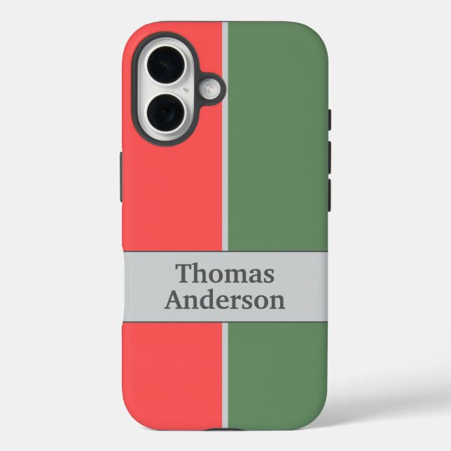 Red and Green Minimalist Design Case-Mate iPhone Case (Back)