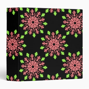 Red and green neon flower binder