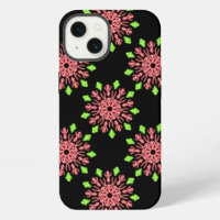 Red and green neon flower Case-Mate iPhone case