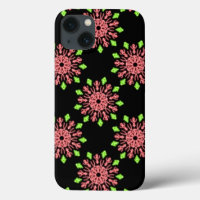Red and green neon flower Case-Mate iPhone case
