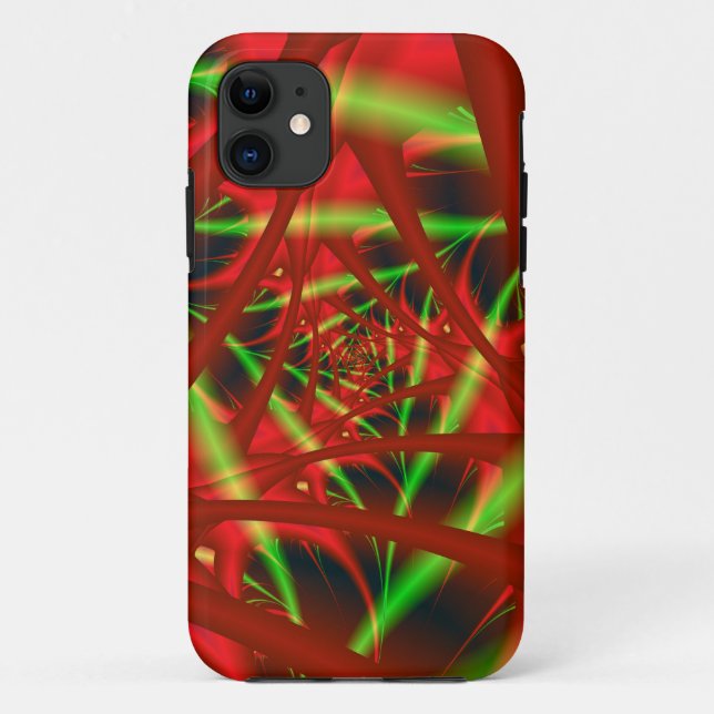 Red and Green Neural Network Spiral Case-Mate iPhone Case (Back)