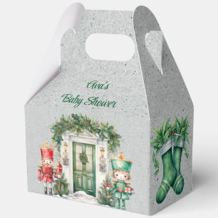Red and Green Nutcracker Baby Shower Favor Box