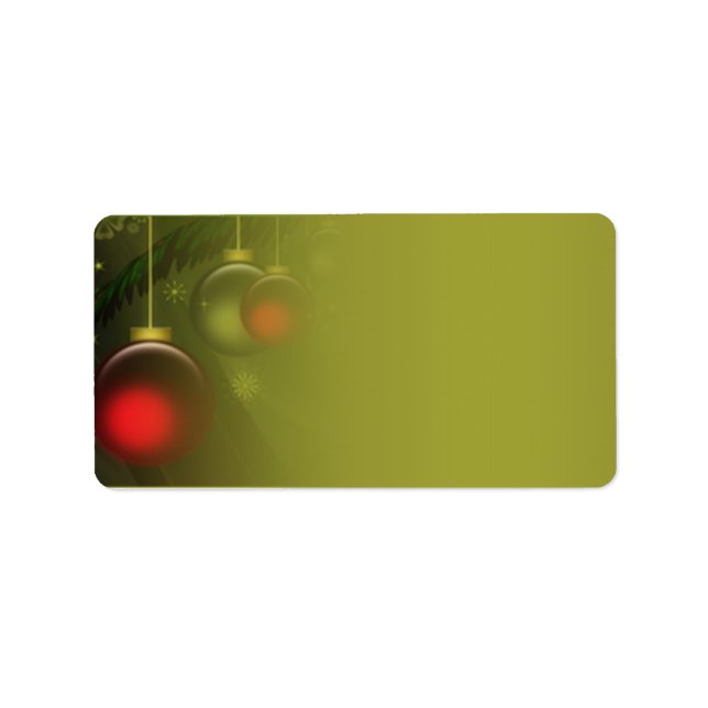 Red and Green Ornament Christmas Address Labels (Front)
