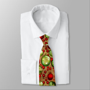 Red and Green Ornaments Tie