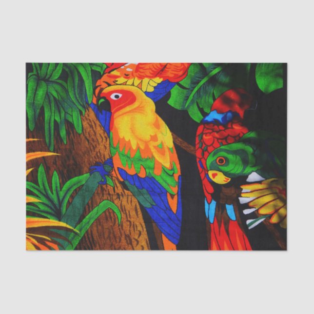 Red And Green Parrot Tissue Paper (Front)