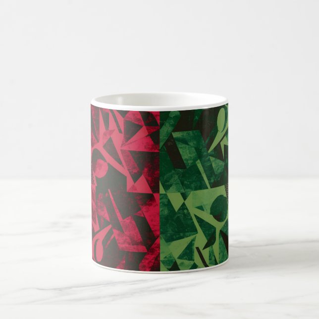 Red and Green Pattern Coffee Cup (Center)