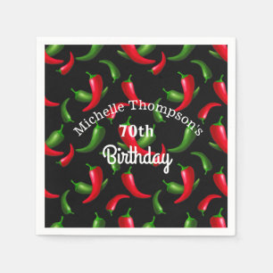Red and Green Pepper Birthday Napkins