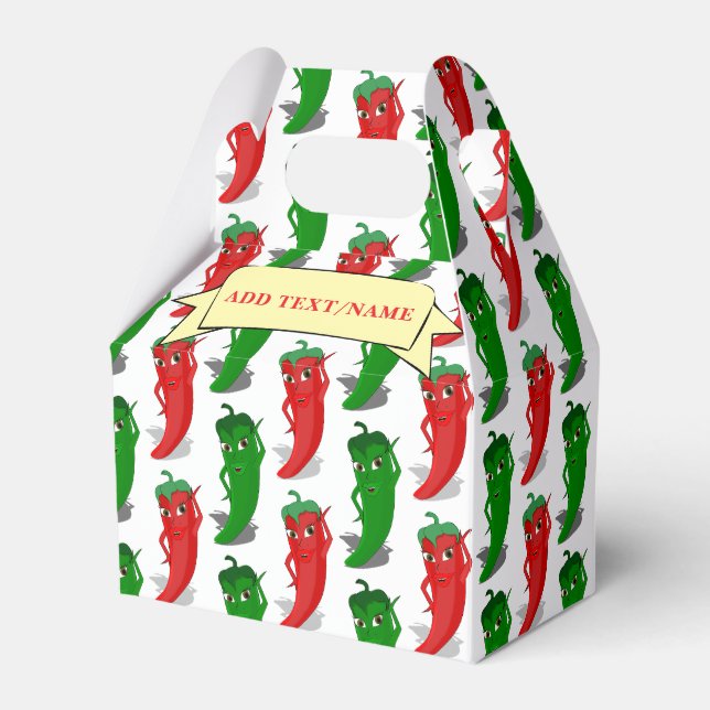 Red And Green Pepper Divas Cartoon Pattern Custom Favor Box (Front Side)