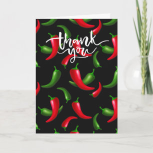 Red and Green Peppers Thank You Note Card