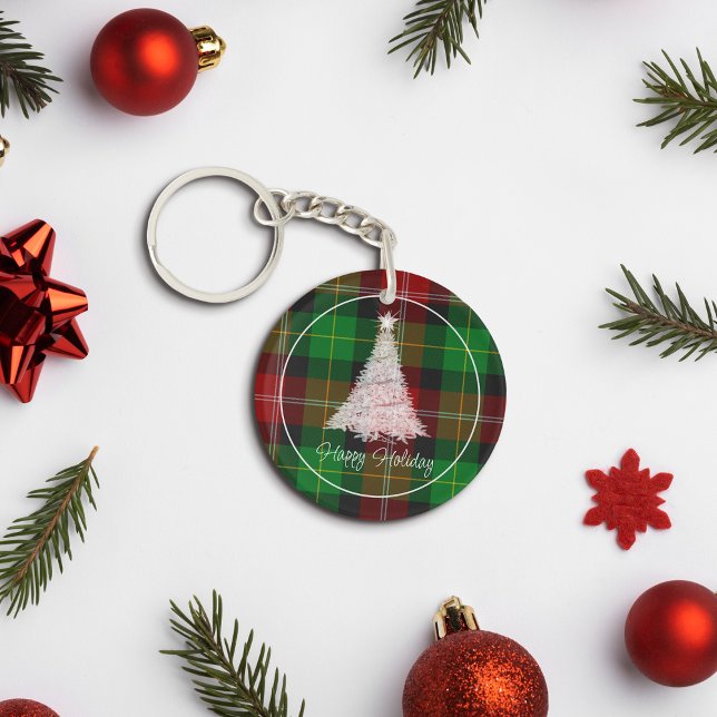 Red and green plaid Christmas Keychain (Creator Uploaded)