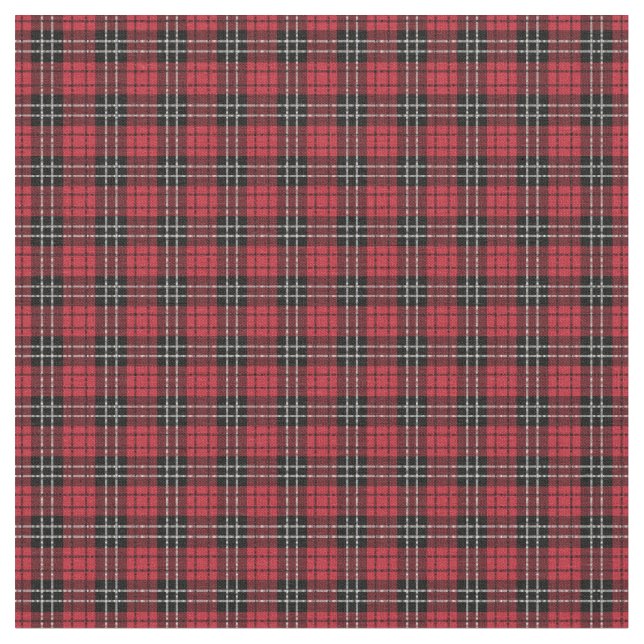 Red and green plaid fabric (Close Up)