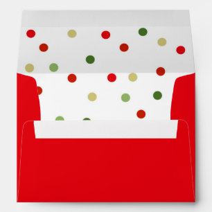Red and Green Polka Dot Christmas Envelope