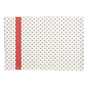 Red and Green Polka Dot Christmas Pillow Case