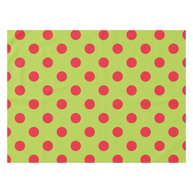 Red and Green Polka Dot Tablecloth (Front (Horizontal))