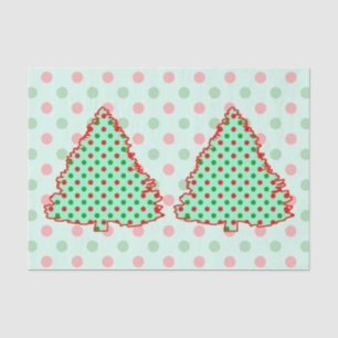 Red and Green Polka Dot Tree Tissue Paper