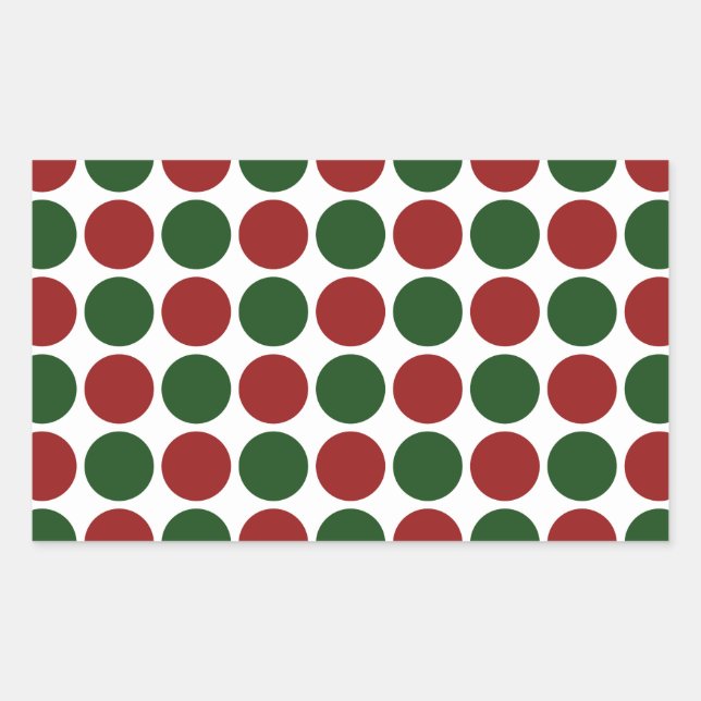 Red and Green Polka Dots on White Sticker (Front)