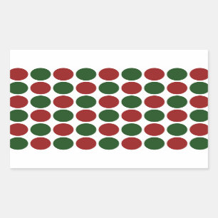 Red and Green Polka Dots on White Sticker