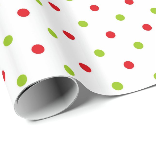 Red and green polka dots wrapping paper (Roll Corner)