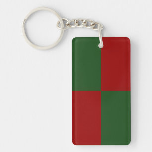 Red and Green Rectangles Keychain