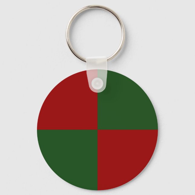 Red and Green Rectangles Keychain (Front)