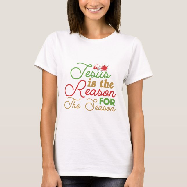 Red and Green Script T-Shirt (Front)