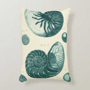 Red and Green Seashell Art Decorative Pillow
