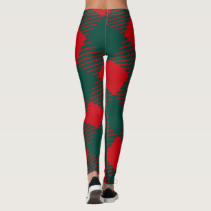 Red and green Square Box Modern Simple For her  Leggings