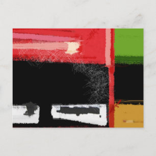 Red and Green Square Postcard