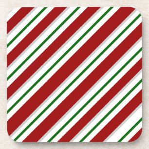 Red and Green Stripes Coaster