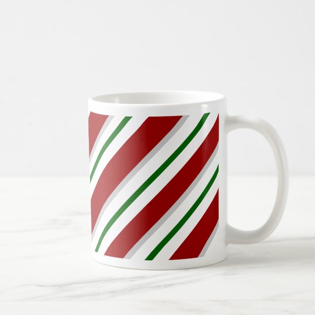 Red and Green Stripes Coffee Mug (Right)